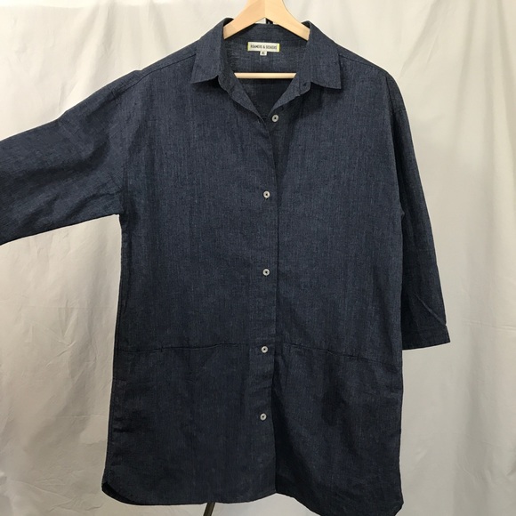 Lenin blend XL button up tunic - Picture 1 of 8